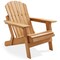 Casafield Oversized Folding Adirondack Chair, Cedar Wood Outdoor Fire Pit Lounge Chairs for Patio, Deck, Yard, Lawn and Garden Seating, Partially Pre-Assembled - Natural
